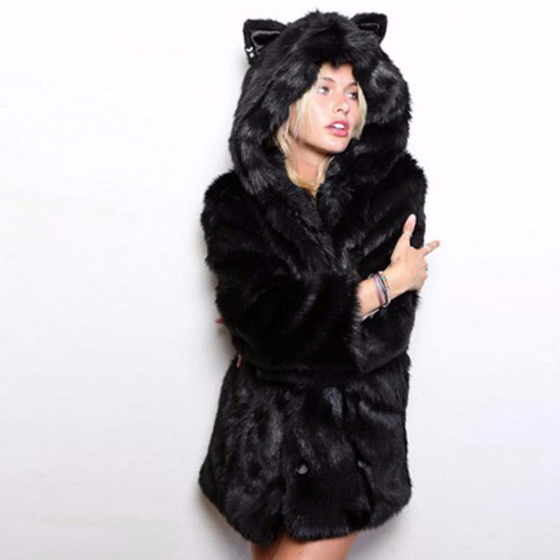Hooded rabbit ears coat Limorista