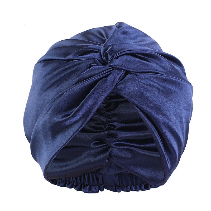 Europe And The United States Popular Imitation Silk Double Layer Nightcap Cross Twist Cap Limorista