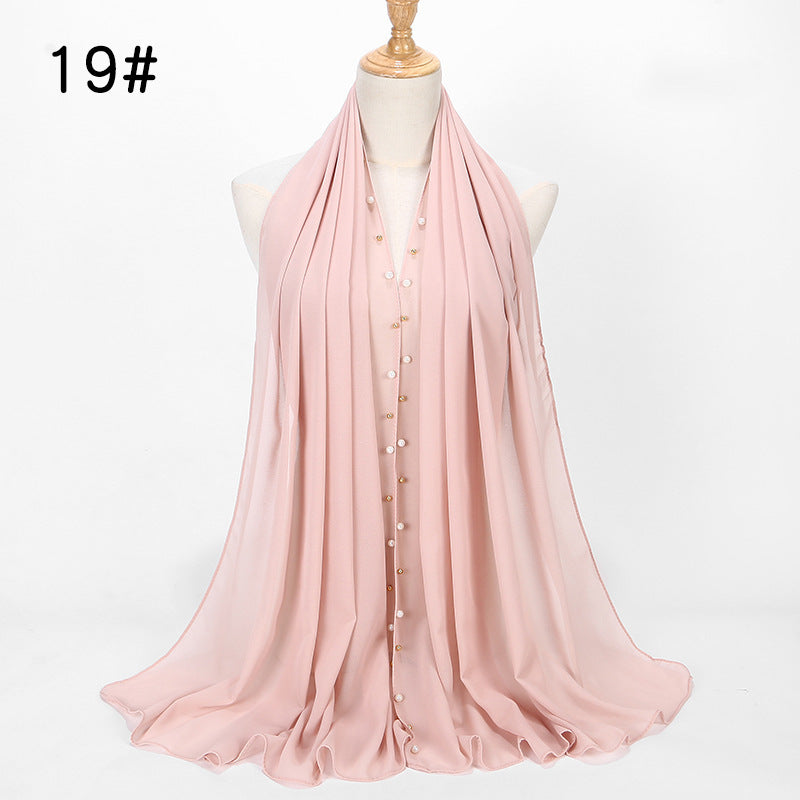 Chiffon nail pearl scarf hijab Limorista
