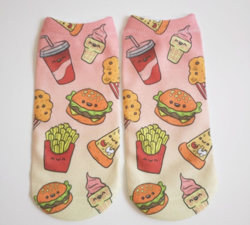 Popular Funny Unisex Short Socks 3D Cat Printed Anklet Socks Casual Socks Limorista