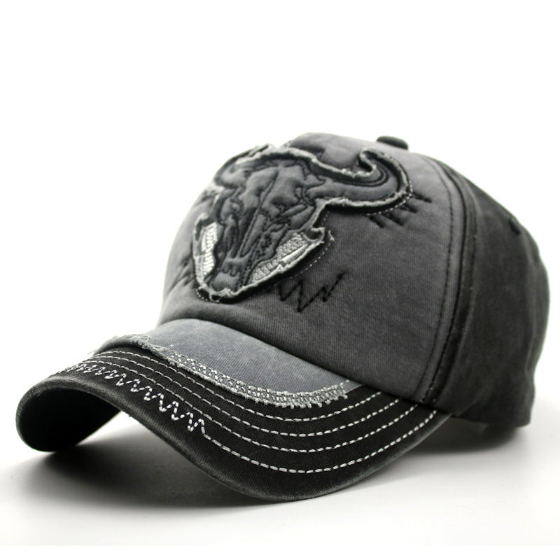 Washed Bull Head Baseball Cap Limorista