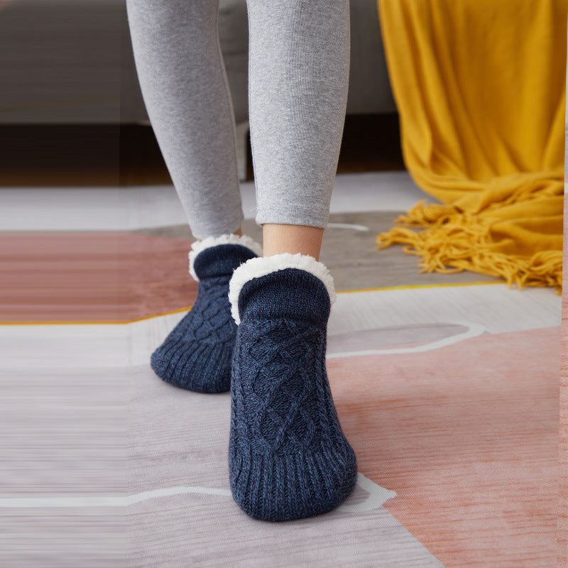 Winter Woolen Socks Women Thicken Warm Home Bedroom Socks Slippers Men Non-slip Foot Warmer Snow Socks Calcetines Mujer Limorista