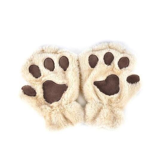Winter Lovely Half Cover Paw Bear Cat Claw Gloves Short Finger Limorista