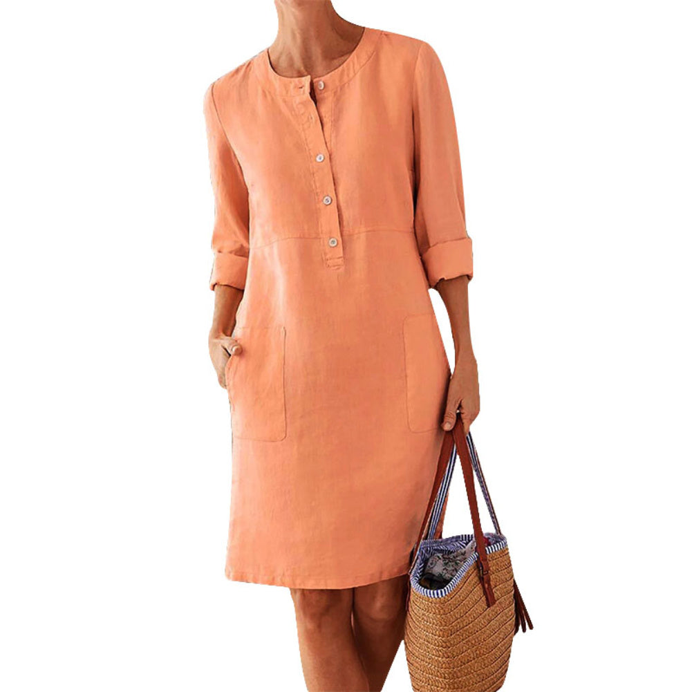 Women Clothing Dress Streetwear Ethnic Style Long Sleeve Dress Limorista