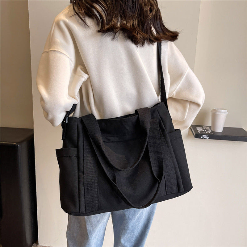 Large Capacity Shoulder Canvas Solid Color Bag For Women Limorista
