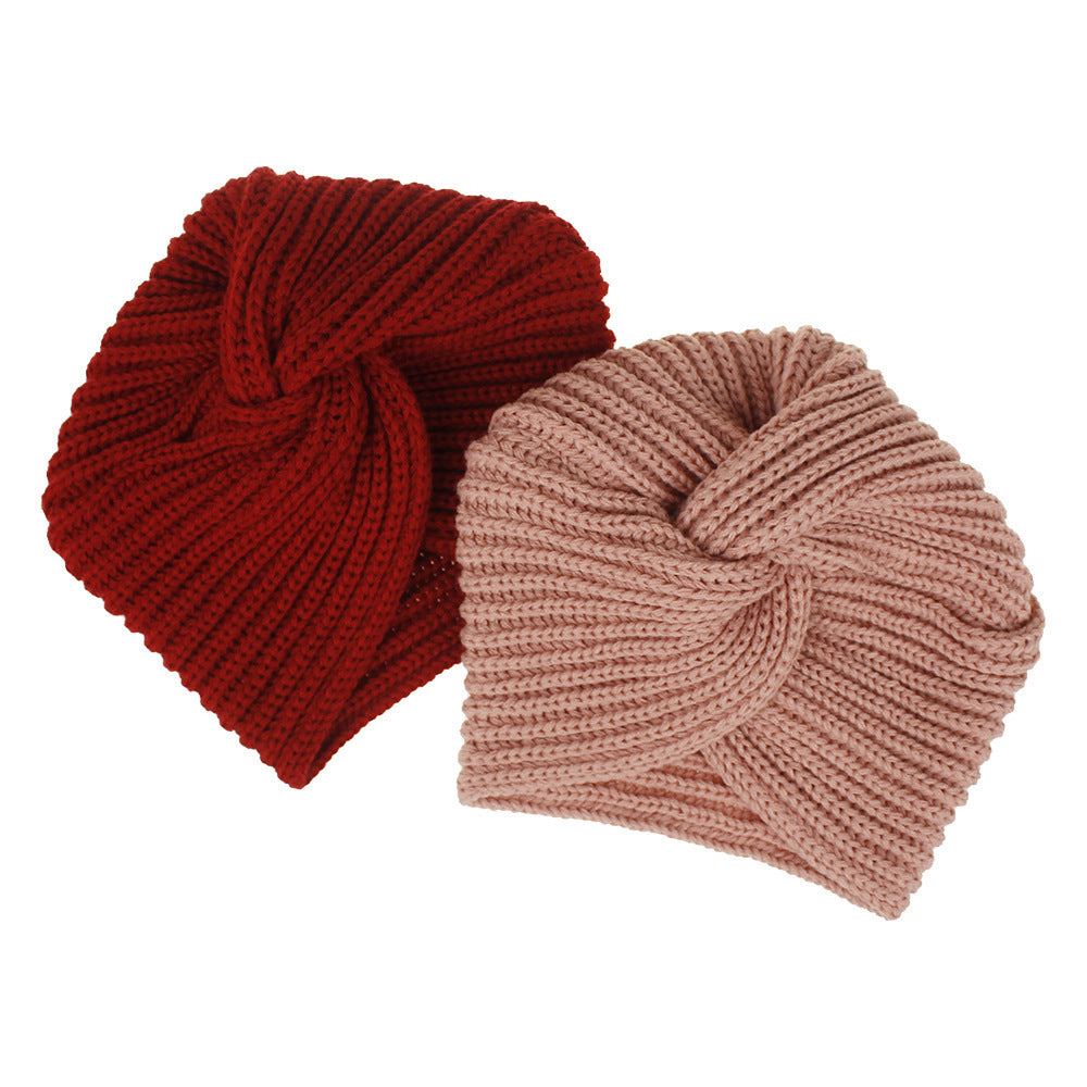 New Winter Knitted Nail Pearl Headscarf Hat Bohemian Knotted Warm Headband Limorista