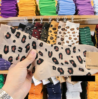 Leopard socks, female leopard, personality, tide, autumn and winter, Korean version, stockings Limorista