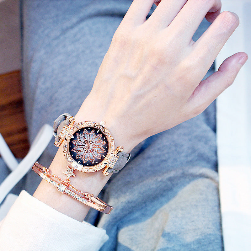 Rotating ladies net red quartz watch casual Limorista