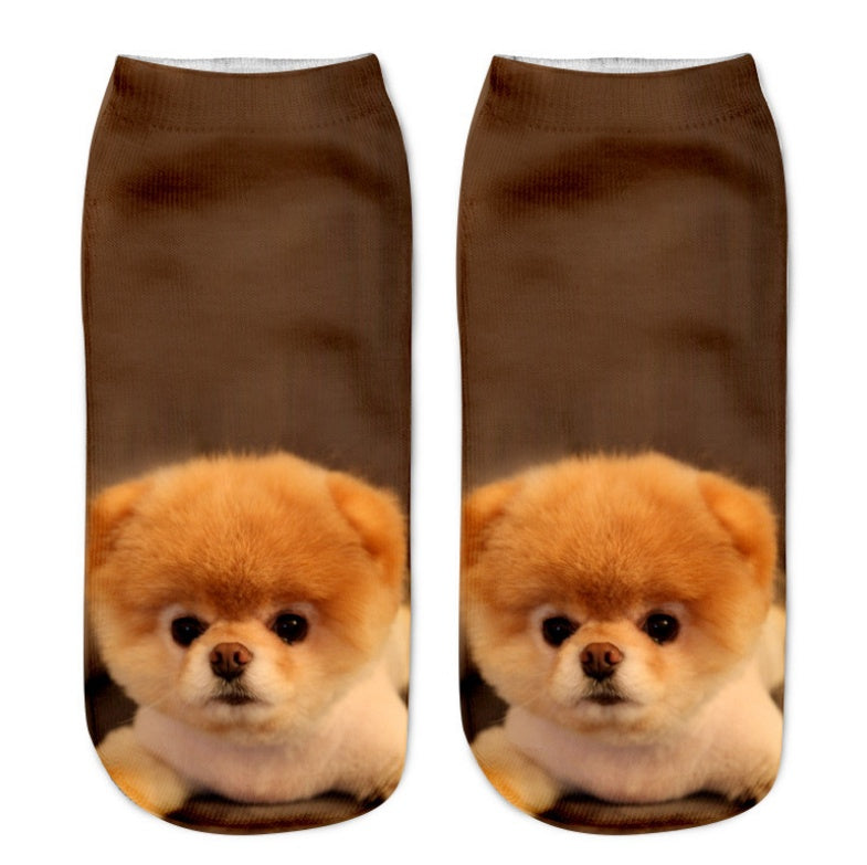 Popular Funny Unisex Short Socks 3D Cat Printed Anklet Socks Casual Socks Limorista