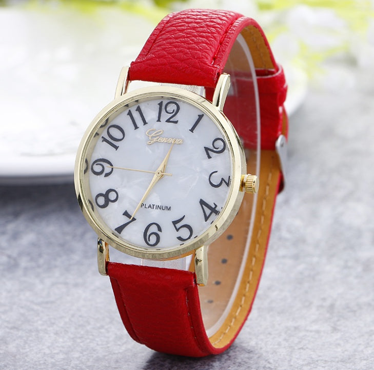 Marble Belt Watch Fashion Geneva Watch Shell Face Casual Watch For Men And Women Limorista