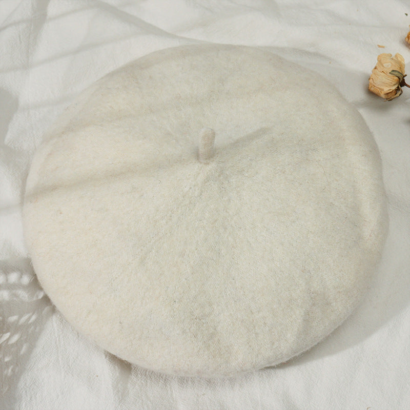 Artistic Wool Candy Color Painter Cap Fashionable Warm Hat Limorista
