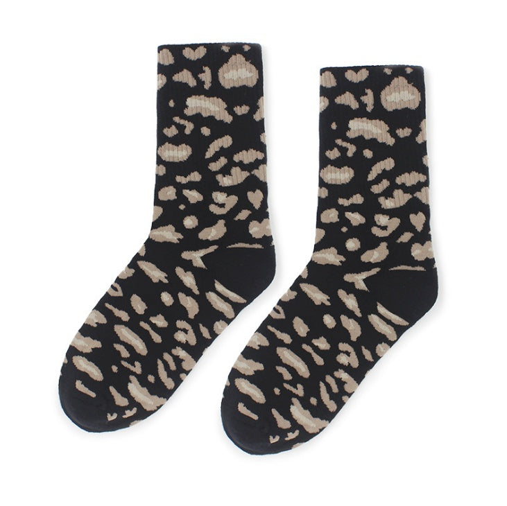 Leopard socks, female leopard, personality, tide, autumn and winter, Korean version, stockings Limorista