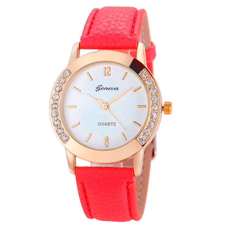 Bilateral Diamond Ladies Belt Casual Watch Geneva Women&