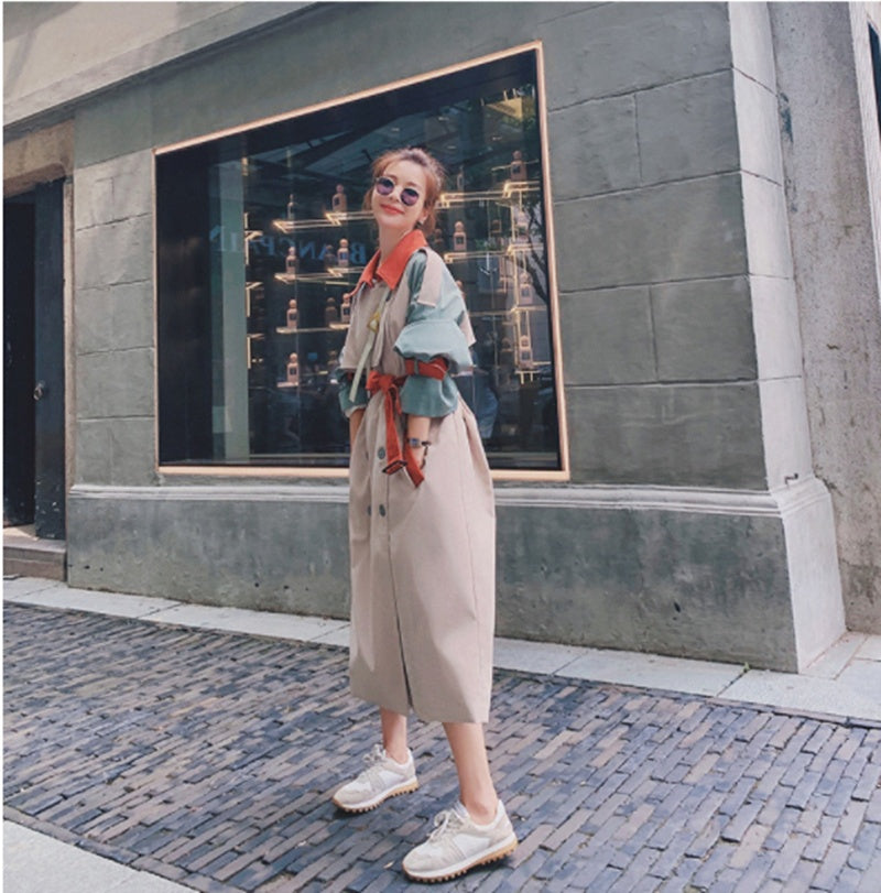 Contrasting color workwear coat Limorista