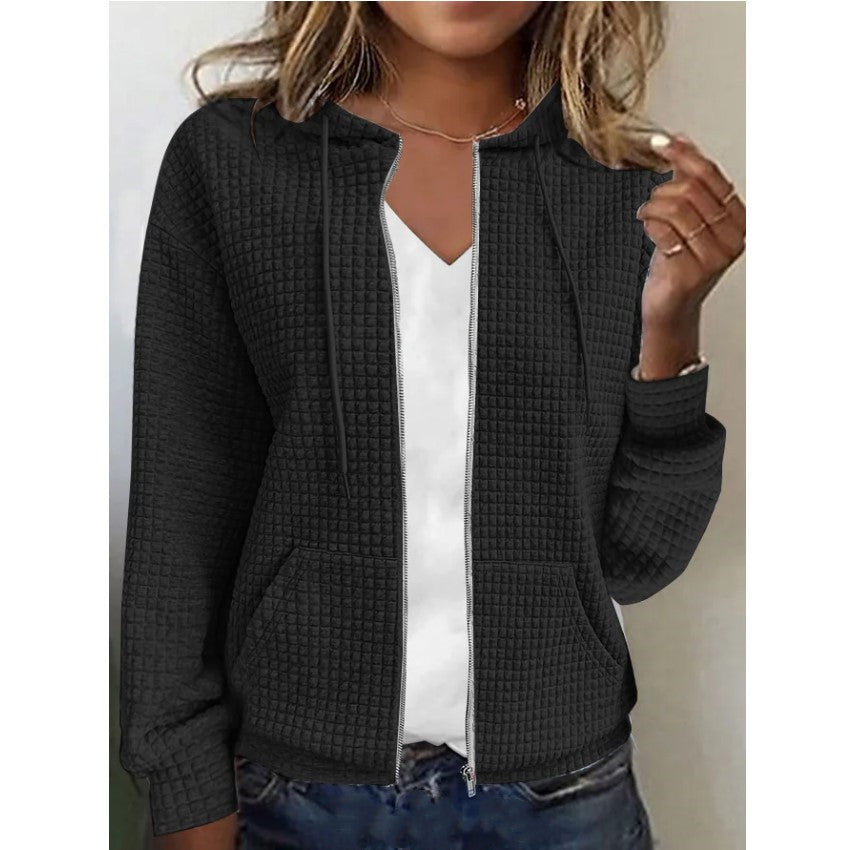 Style Hooded Cardigan Zipper Top For Women Limorista