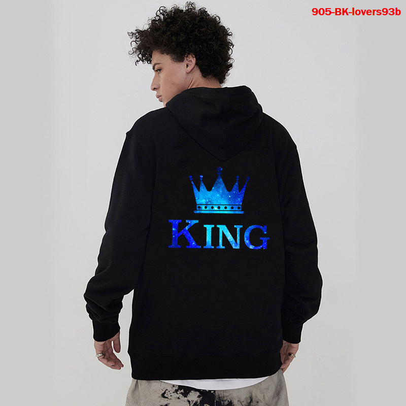 Women Hoodies King Queen Printed Sweatshirt Lovers Limorista