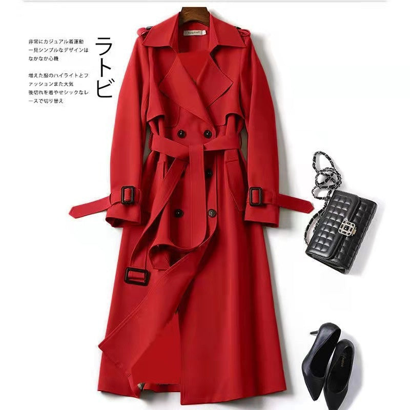 Double-breasted Mid-length Tie Trench Coat Limorista