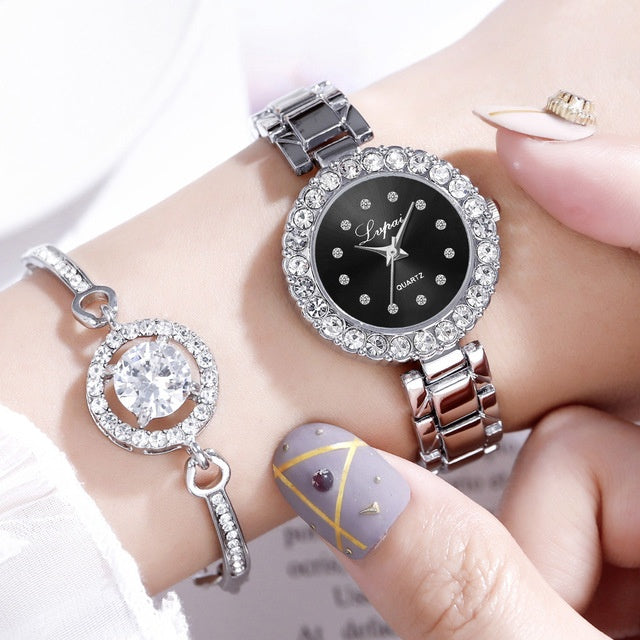 Watches-Set Bangle Clock Bracelet Wrist-Watch Quartz Women Fashion Ladies Brand Luxury Limorista