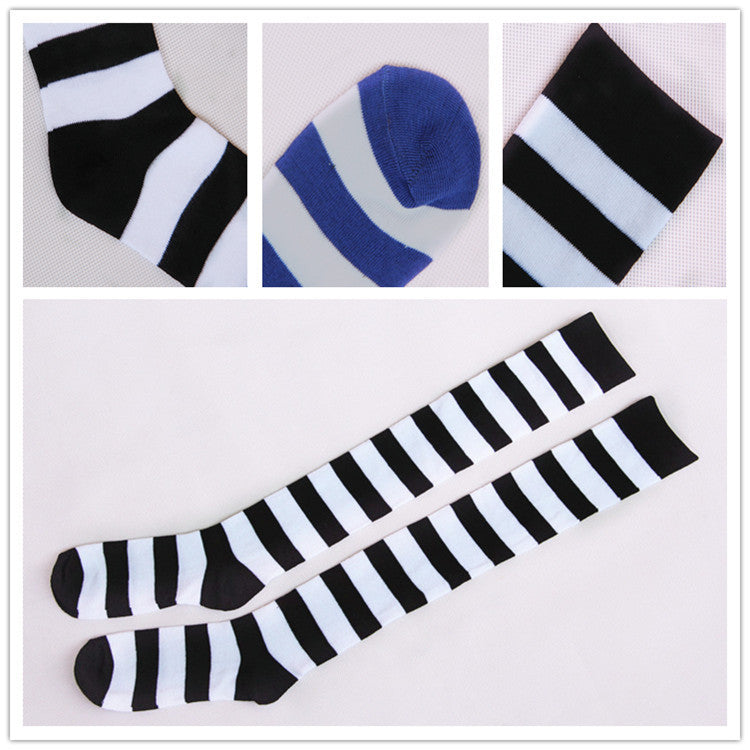 Wild striped long tube bottoming socks Limorista