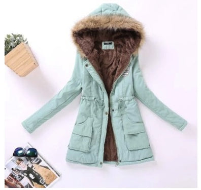 Thick Winter Jacket Women Large Size Long Section Hooded parka outerwear new fashion fur collar Slim padded cotton warm coat Limorista