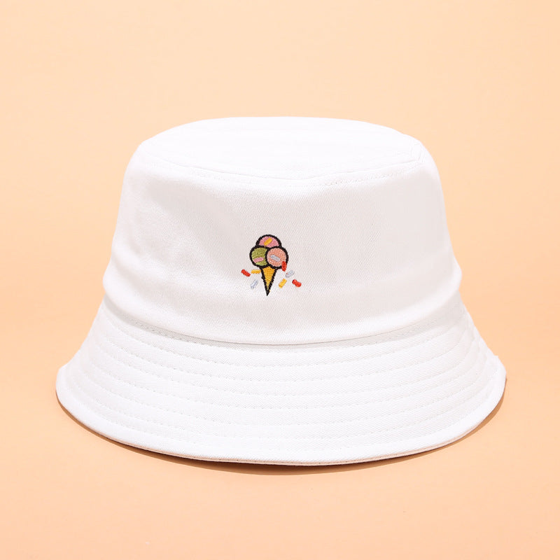 Korean version of fun ice cream embroidery fisherman hat Limorista