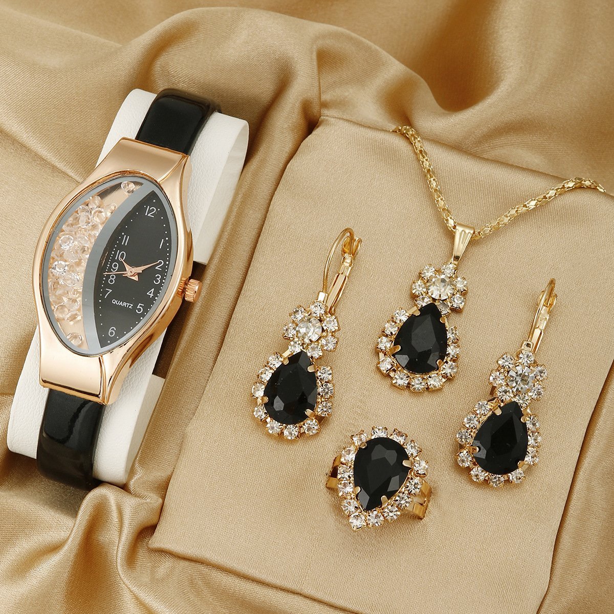 Fashion Watch Gift Suit Quartz Watch Necklace Bracelet Ring Stud Earrings Limorista