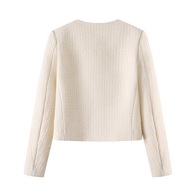 French Style Retro Crew Neck Coat For Women Limorista