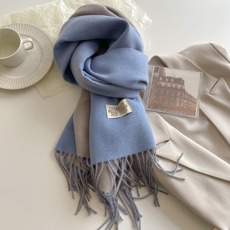 Double-sided Artificial Cashmere Scarf Women&