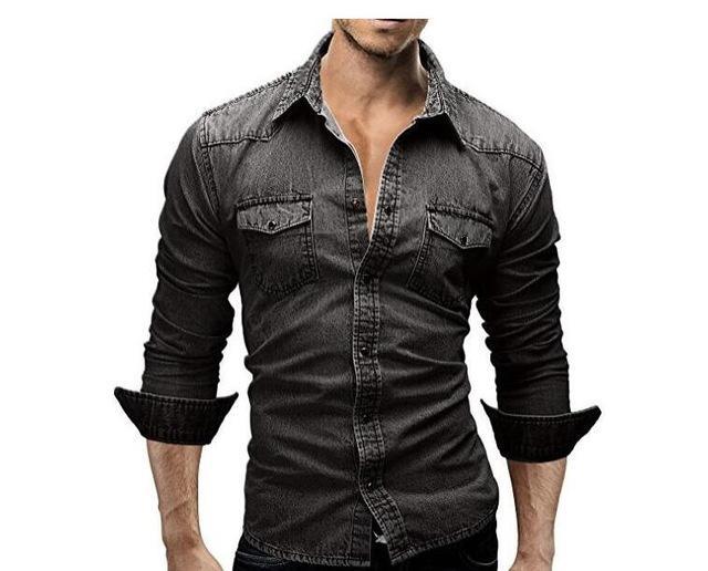 Men Shirt Brand Male Long Sleeve Shirts Casual Solid Slim Fit Limorista