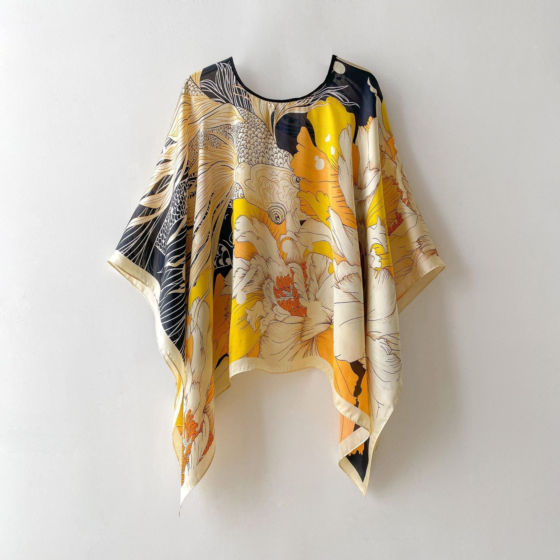 Silk Scarf Artificial Silk Sunscreen Scarf For Women Pullover Shawl Limorista