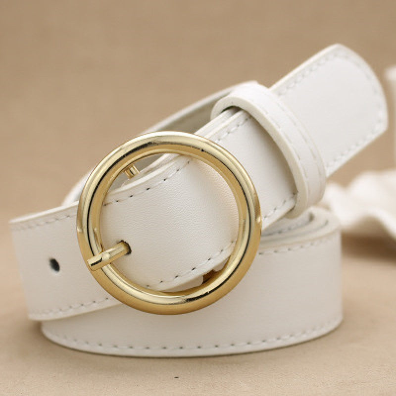 Alloy versatile round buckle belt Limorista