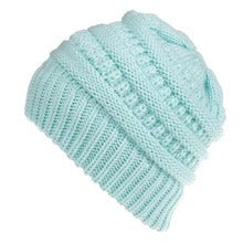 Mixed Color Knitted Wool Hat Ladies Non-labeled Ponytail Hat Limorista