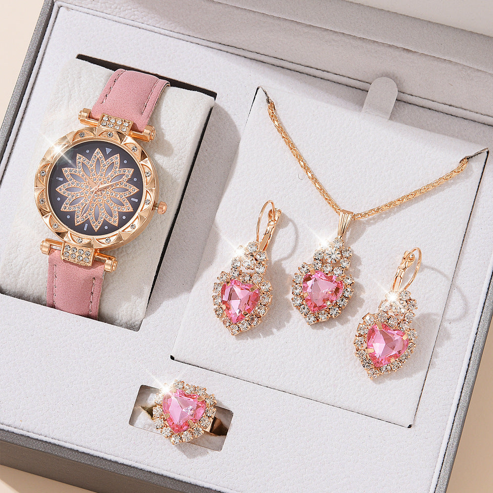 Fashion Watch Gift Suit Quartz Watch Necklace Bracelet Ring Stud Earrings Limorista