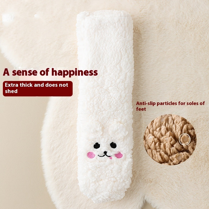 Winter Floor Socks Velvet Thicken Warm Coral Velvet Cute Socks Japanese-style Home Footwear Non-slip Socks New Year Gifts Winter Gadgets Limorista