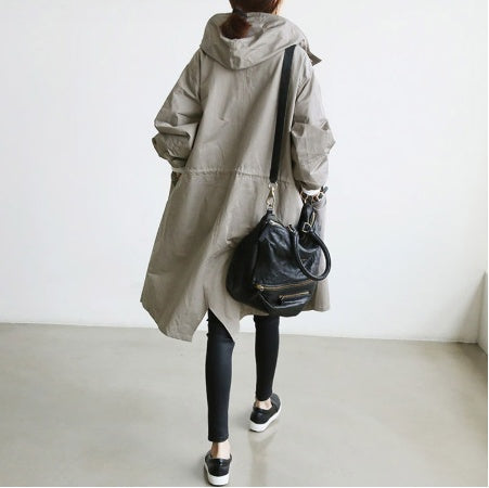 Korean Loose Solid Color British Trench Coat Limorista