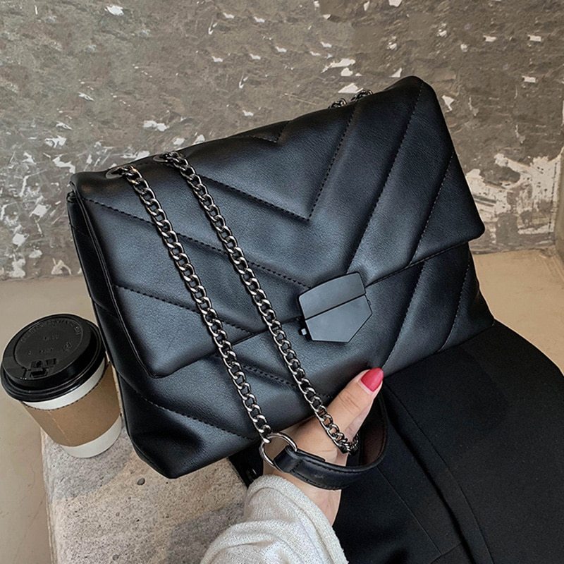 Embroidery Thread Small PU Leather Crossbody Bags for Women Trend Hand Bag Women&
