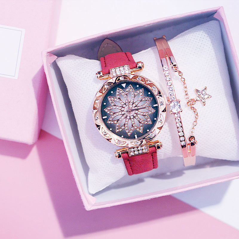 Rotating ladies net red quartz watch casual Limorista