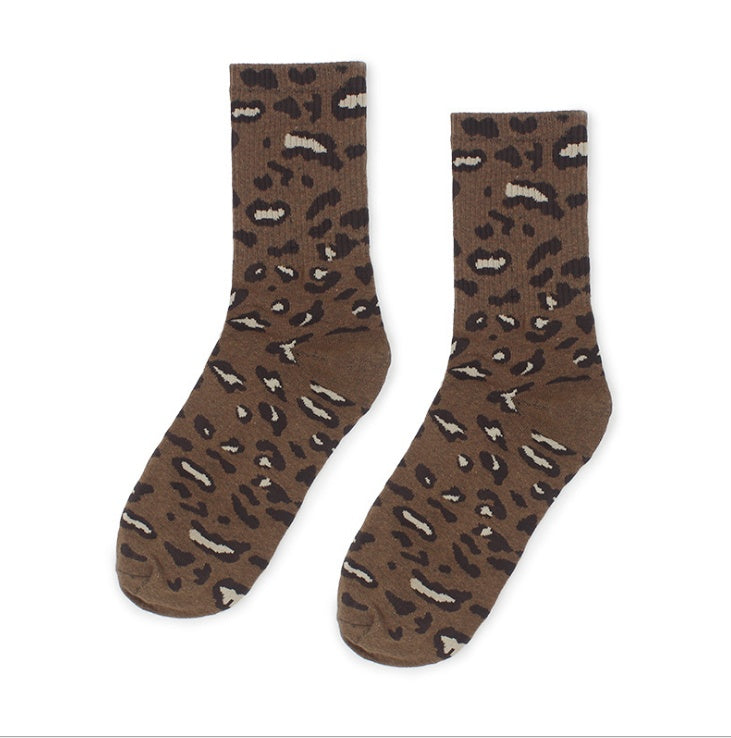 Leopard socks, female leopard, personality, tide, autumn and winter, Korean version, stockings Limorista