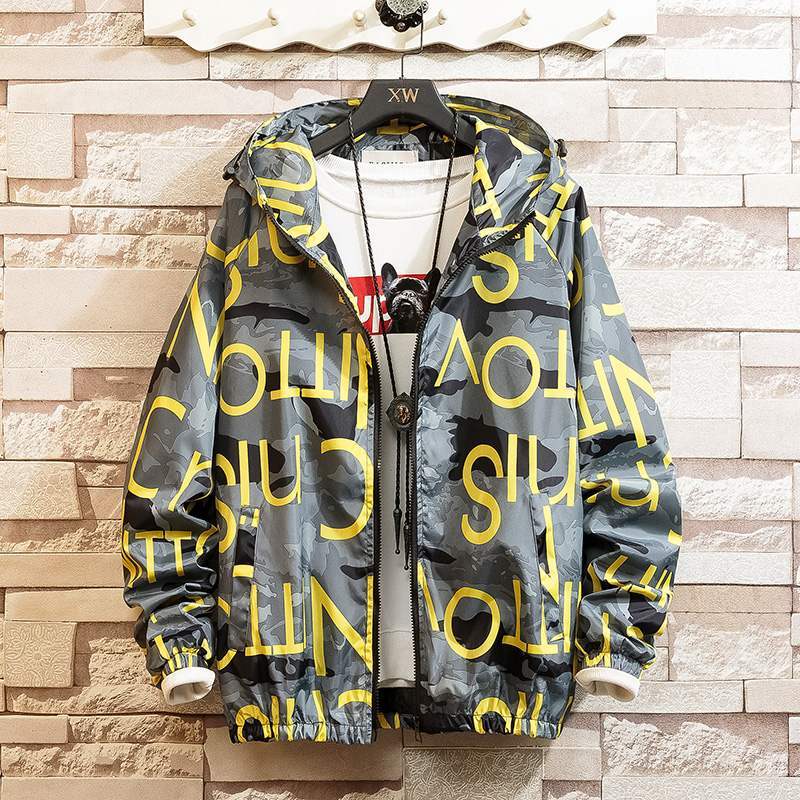 Men Casul Streetwear Hooded Printing Coats Limorista