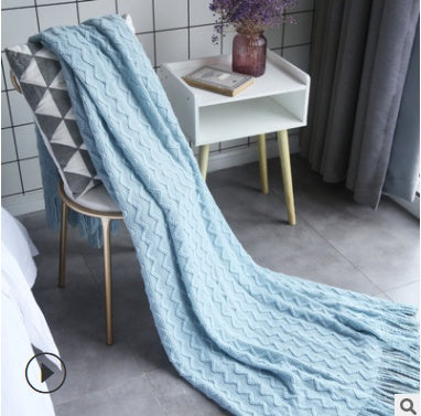 Sofa Blanket Air Conditioning Blanket Three-dimensional Water Wave Monochrome Double Wave Limorista