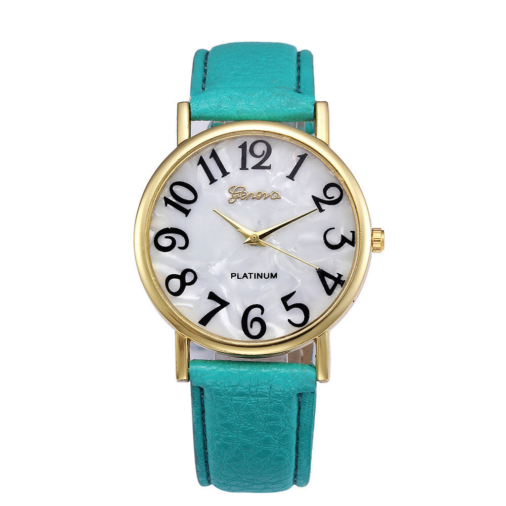 Marble Belt Watch Fashion Geneva Watch Shell Face Casual Watch For Men And Women Limorista