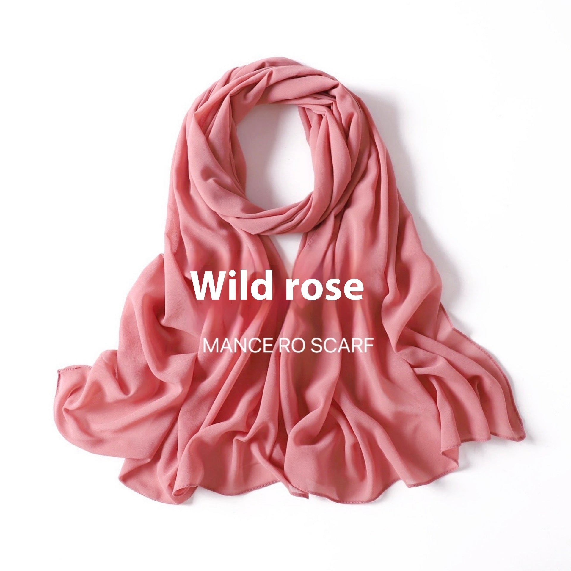 Pure Color Pearl Chiffon Scarf Headcloth Veil Chiffon Scarf Limorista