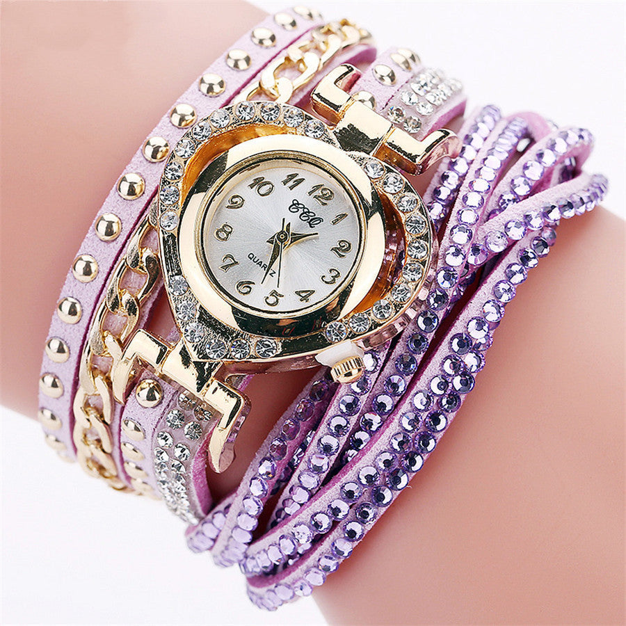 Ladies Round Diamond Love Dial Bracelet Watch Limorista