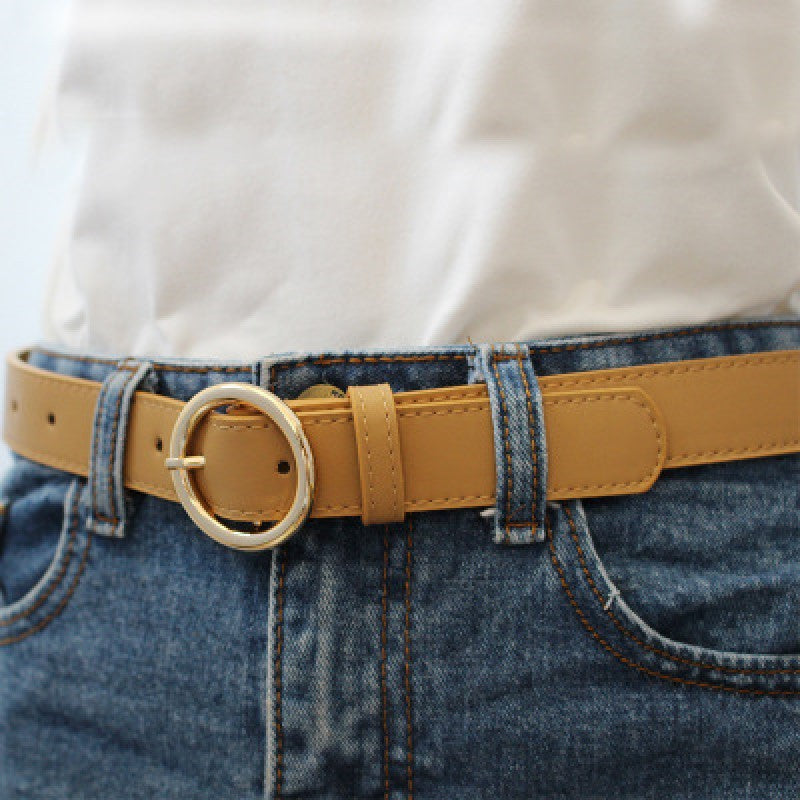 Alloy versatile round buckle belt Limorista