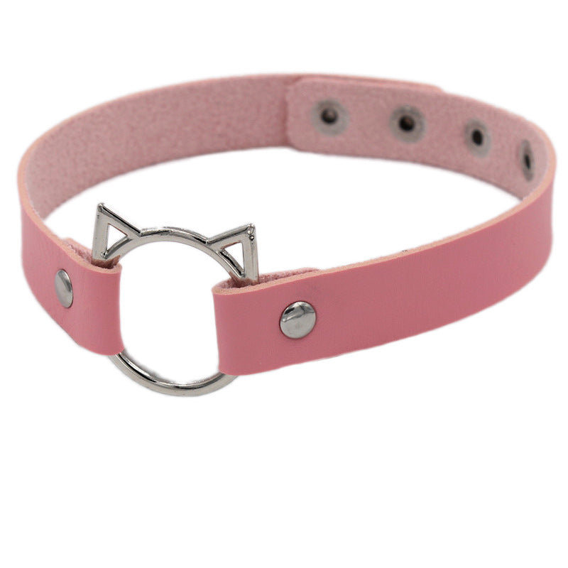 Punk Soft Girl Leather Collar Women&