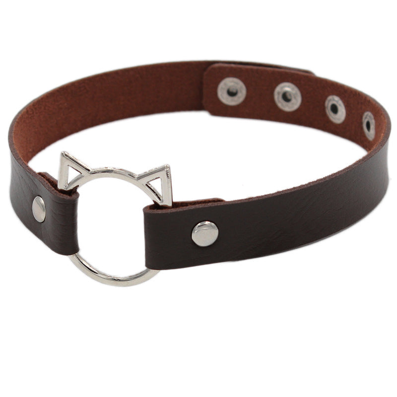 Punk Soft Girl Leather Collar Women&