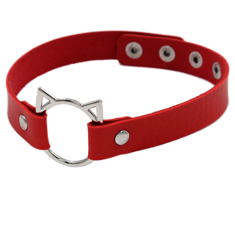 Punk Soft Girl Leather Collar Women&