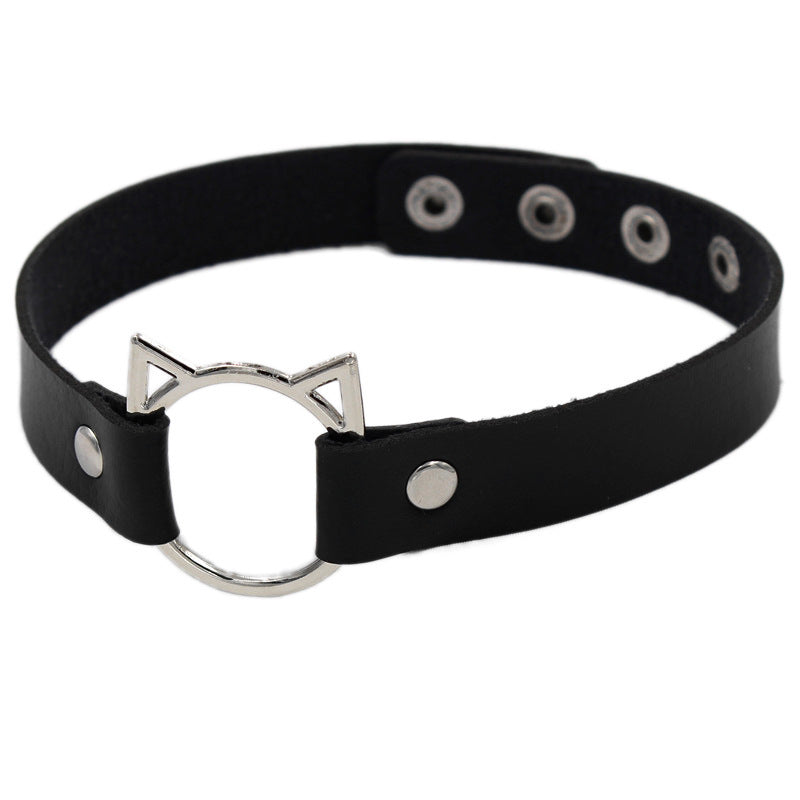 Punk Soft Girl Leather Collar Women&