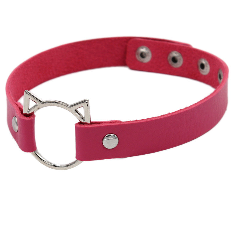 Punk Soft Girl Leather Collar Women&