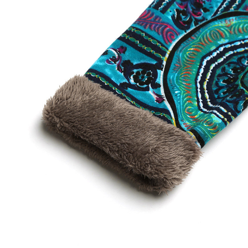 Retro Ethnic Floral Print Plus Size Cotton Jacket Limorista